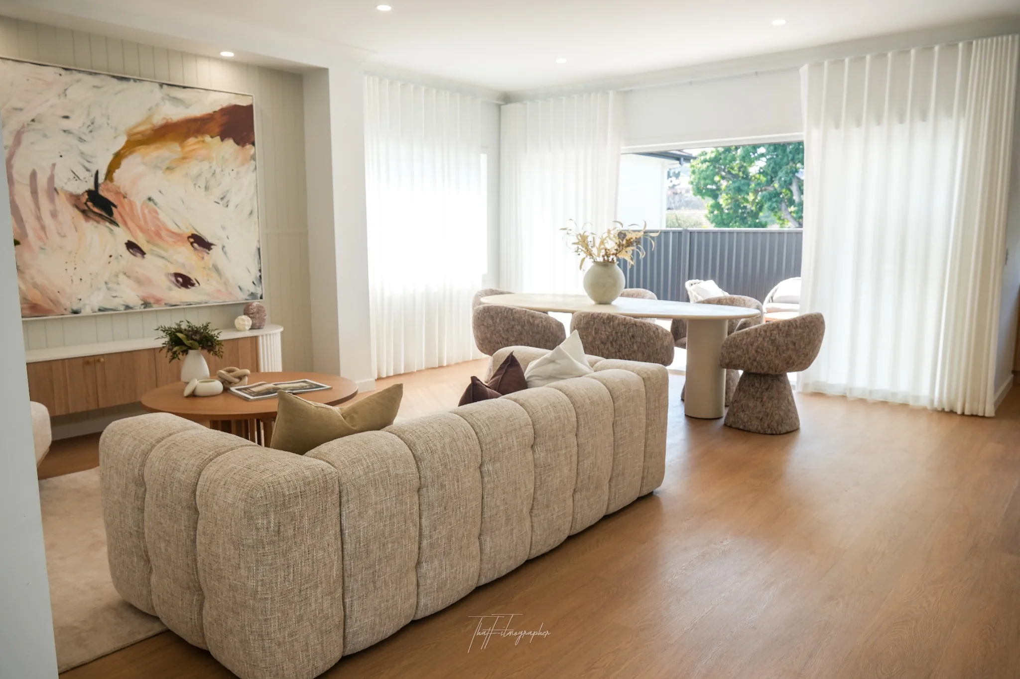 Real estate styled lounge room photography